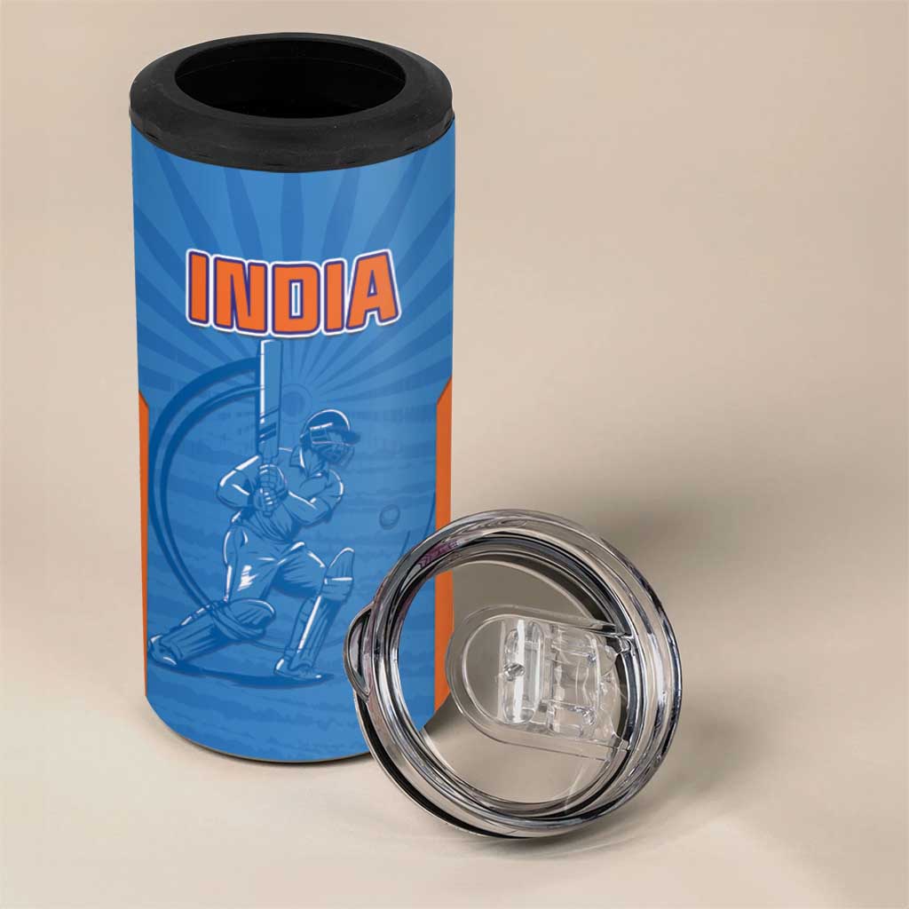 Custom India Cricket 4 in 1 Can Cooler Tumbler Go Champions - Wonder Print Shop