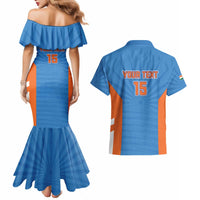 Custom India Cricket Couples Matching Mermaid Dress and Hawaiian Shirt Go Champions - Wonder Print Shop