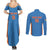 Custom India Cricket Couples Matching Summer Maxi Dress and Long Sleeve Button Shirt Go Champions - Wonder Print Shop