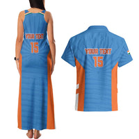 Custom India Cricket Couples Matching Tank Maxi Dress and Hawaiian Shirt Go Champions - Wonder Print Shop