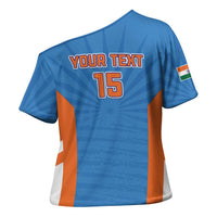 Custom India Cricket Cross Shoulder Shirt Go Champions - Wonder Print Shop