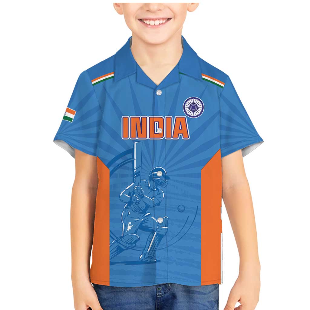 Custom India Cricket Family Matching Mermaid Dress and Hawaiian Shirt Go Champions - Wonder Print Shop