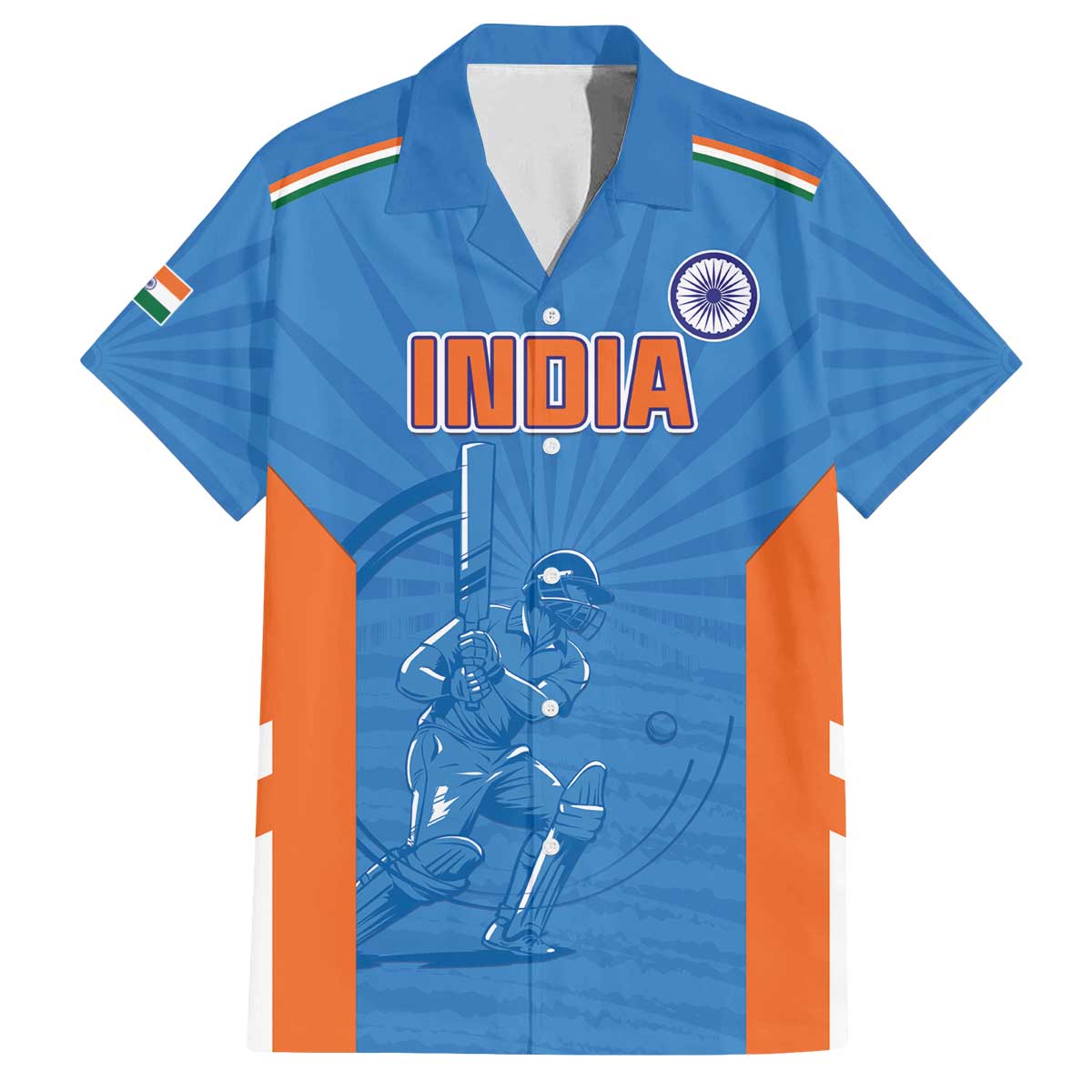 Custom India Cricket Family Matching Off The Shoulder Long Sleeve Dress and Hawaiian Shirt Go Champions - Wonder Print Shop