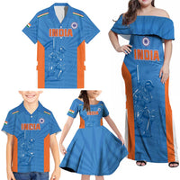 Custom India Cricket Family Matching Off Shoulder Maxi Dress and Hawaiian Shirt Go Champions - Wonder Print Shop