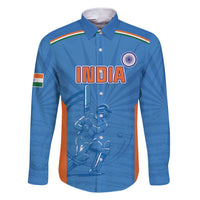 Custom India Cricket Family Matching Short Sleeve Bodycon Dress and Hawaiian Shirt Go Champions - Wonder Print Shop