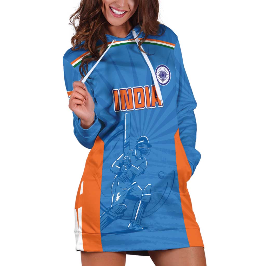 Custom India Cricket Hoodie Dress Go Champions - Wonder Print Shop