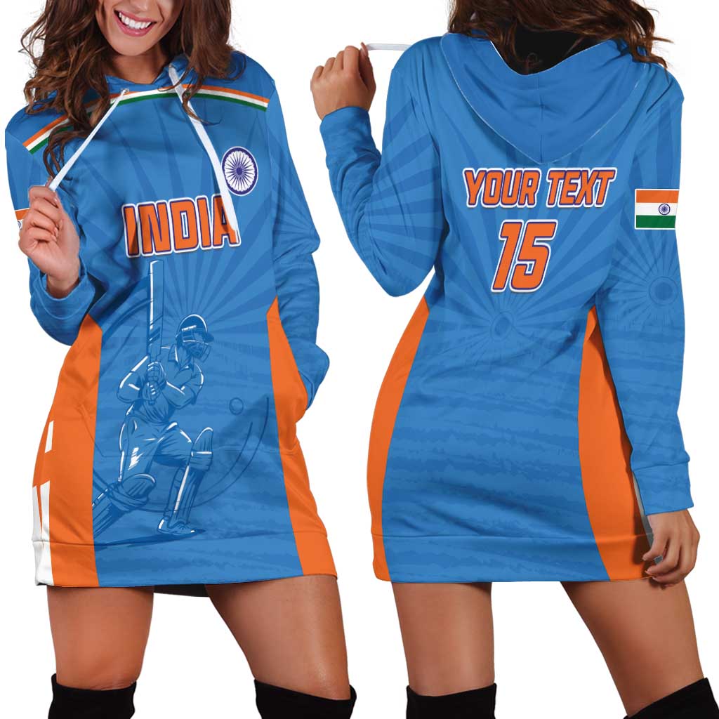 Custom India Cricket Hoodie Dress Go Champions - Wonder Print Shop