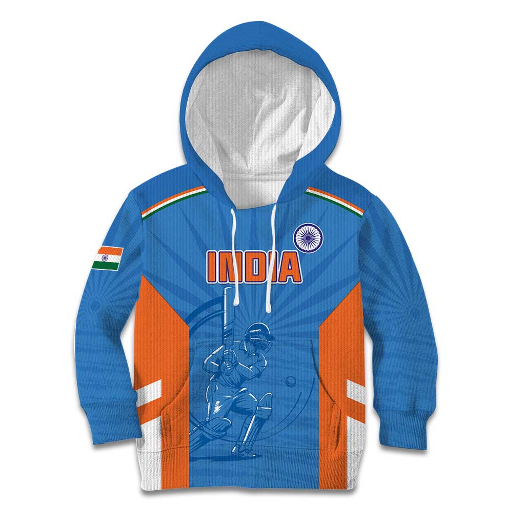 Custom India Cricket Kid Hoodie Go Champions - Wonder Print Shop