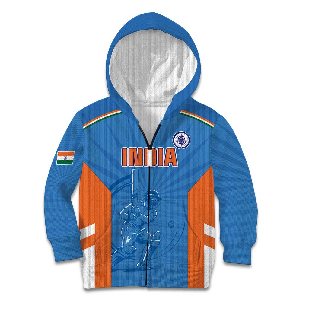 Custom India Cricket Kid Hoodie Go Champions - Wonder Print Shop