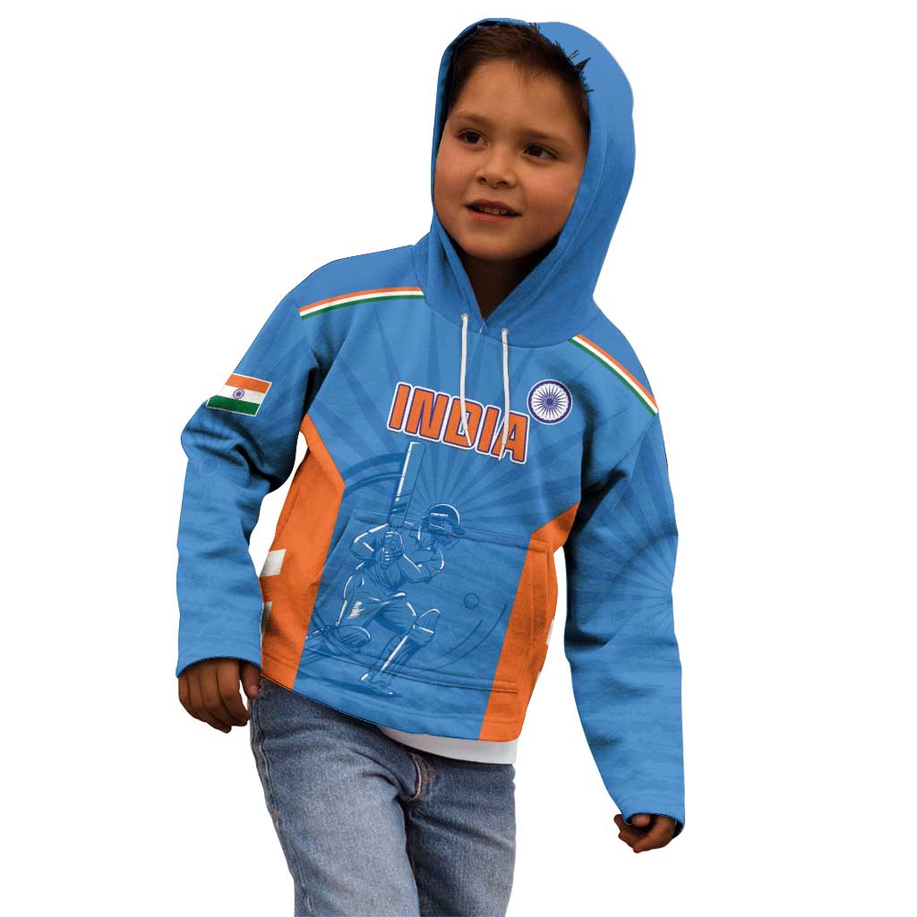 Custom India Cricket Kid Hoodie Go Champions - Wonder Print Shop