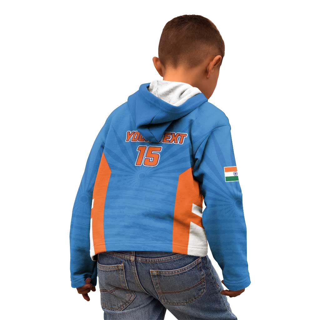 Custom India Cricket Kid Hoodie Go Champions - Wonder Print Shop