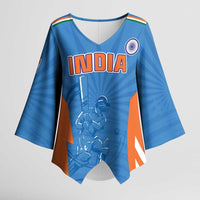 Custom India Cricket Kimono Sleeve Blouse Go Champions - Wonder Print Shop
