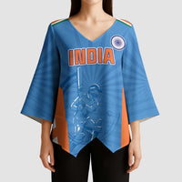 Custom India Cricket Kimono Sleeve Blouse Go Champions - Wonder Print Shop