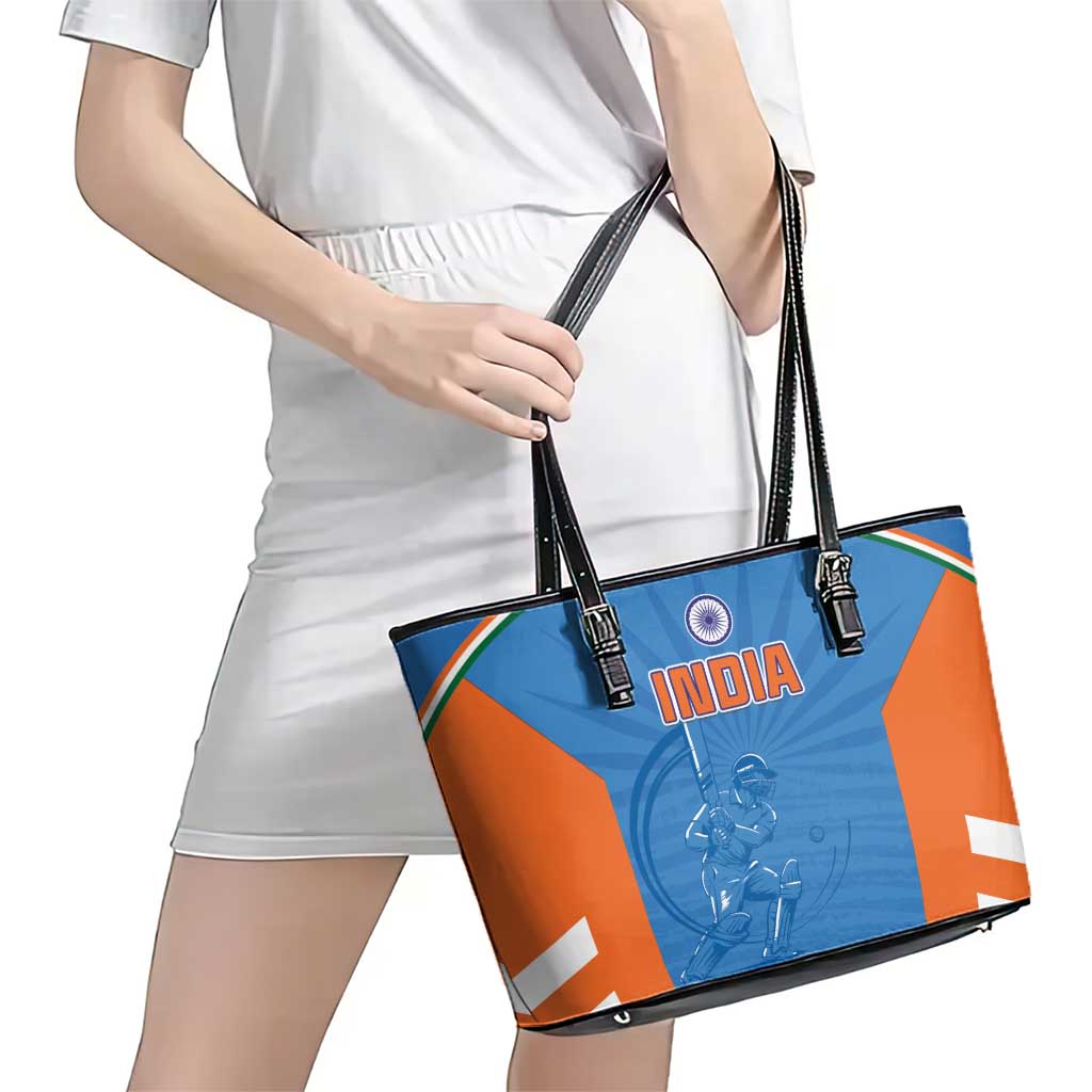 India Cricket Leather Tote Bag Go Champions - Wonder Print Shop