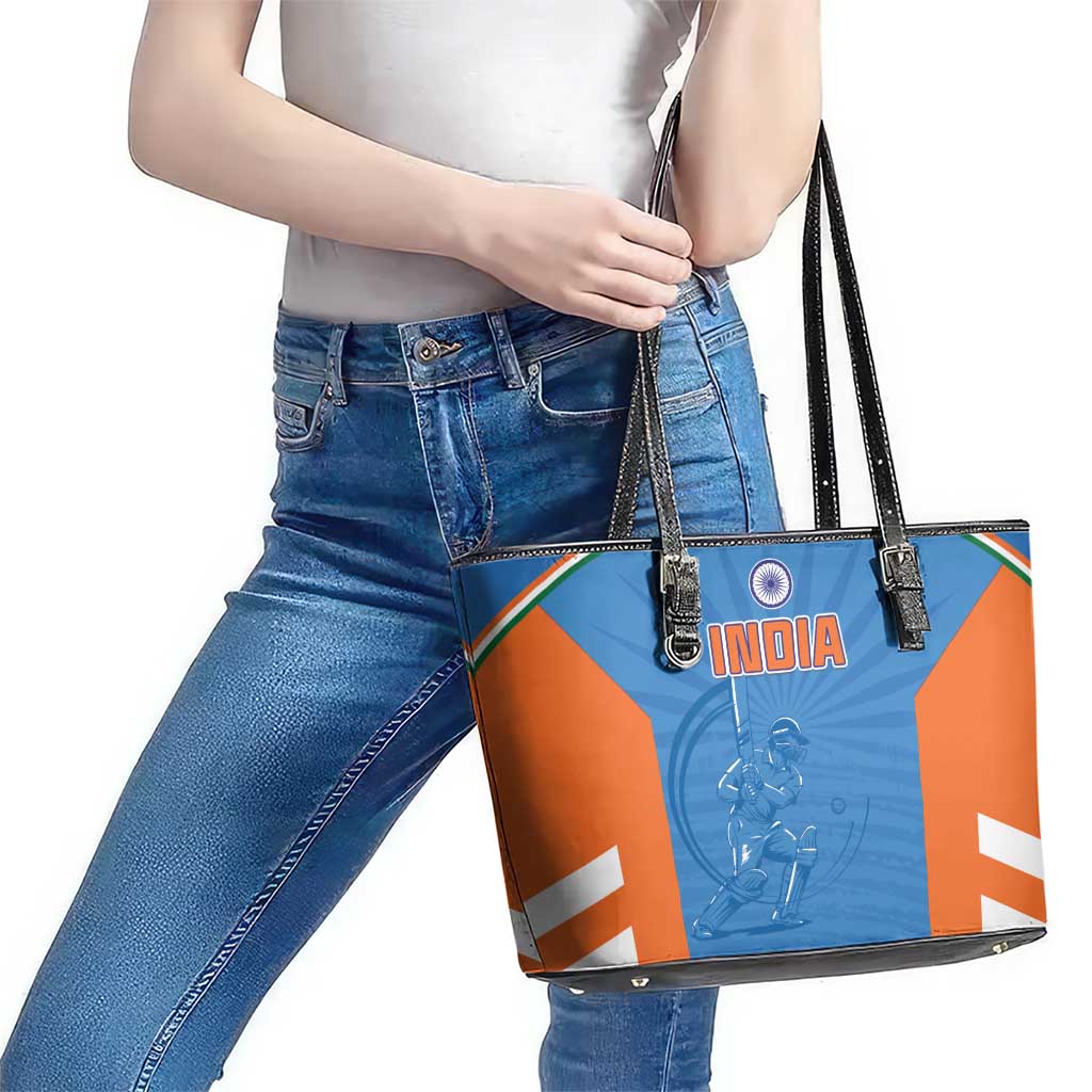 India Cricket Leather Tote Bag Go Champions - Wonder Print Shop