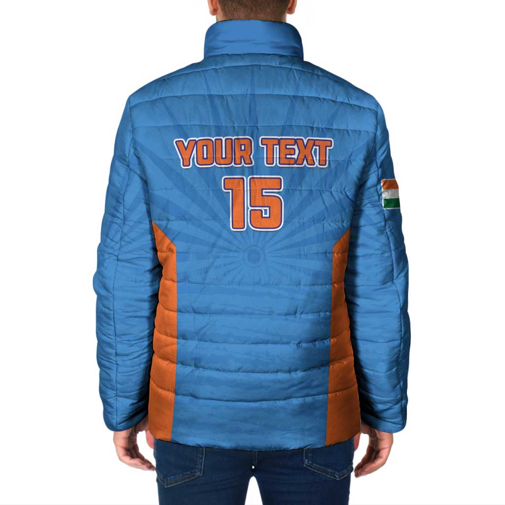 Custom India Cricket Padded Jacket Go Champions - Wonder Print Shop