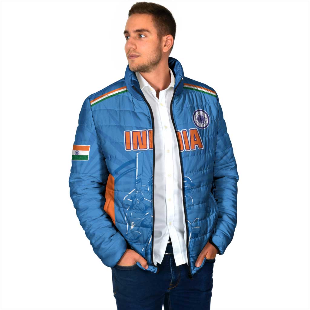 Custom India Cricket Padded Jacket Go Champions - Wonder Print Shop
