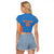 Custom India Cricket Raglan Cropped T Shirt Go Champions - Wonder Print Shop