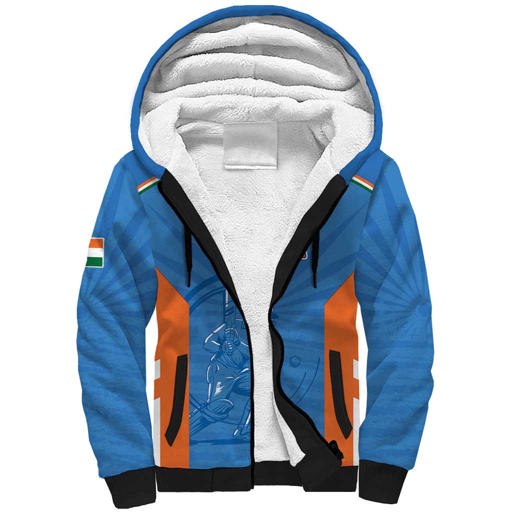 Custom India Cricket Sherpa Hoodie Go Champions - Wonder Print Shop
