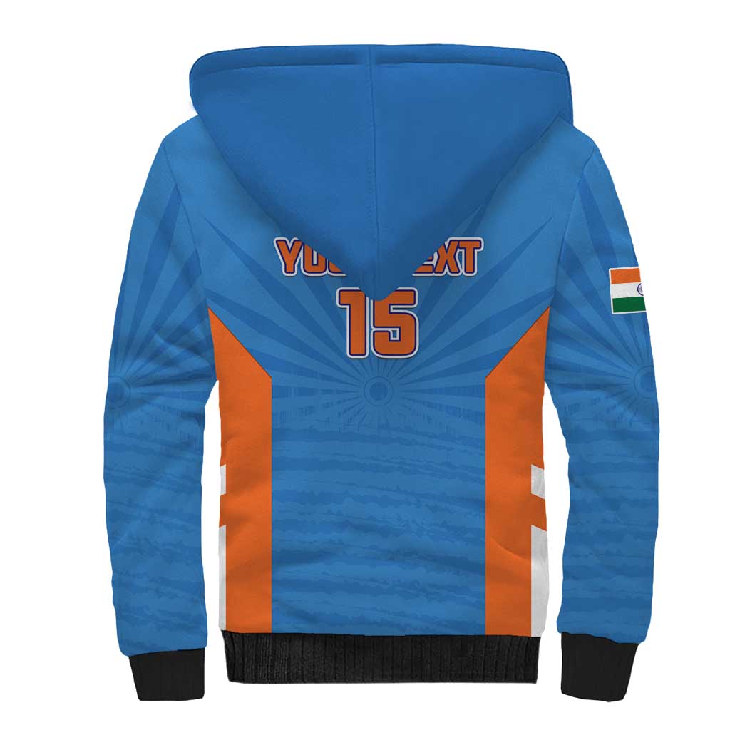 Custom India Cricket Sherpa Hoodie Go Champions - Wonder Print Shop