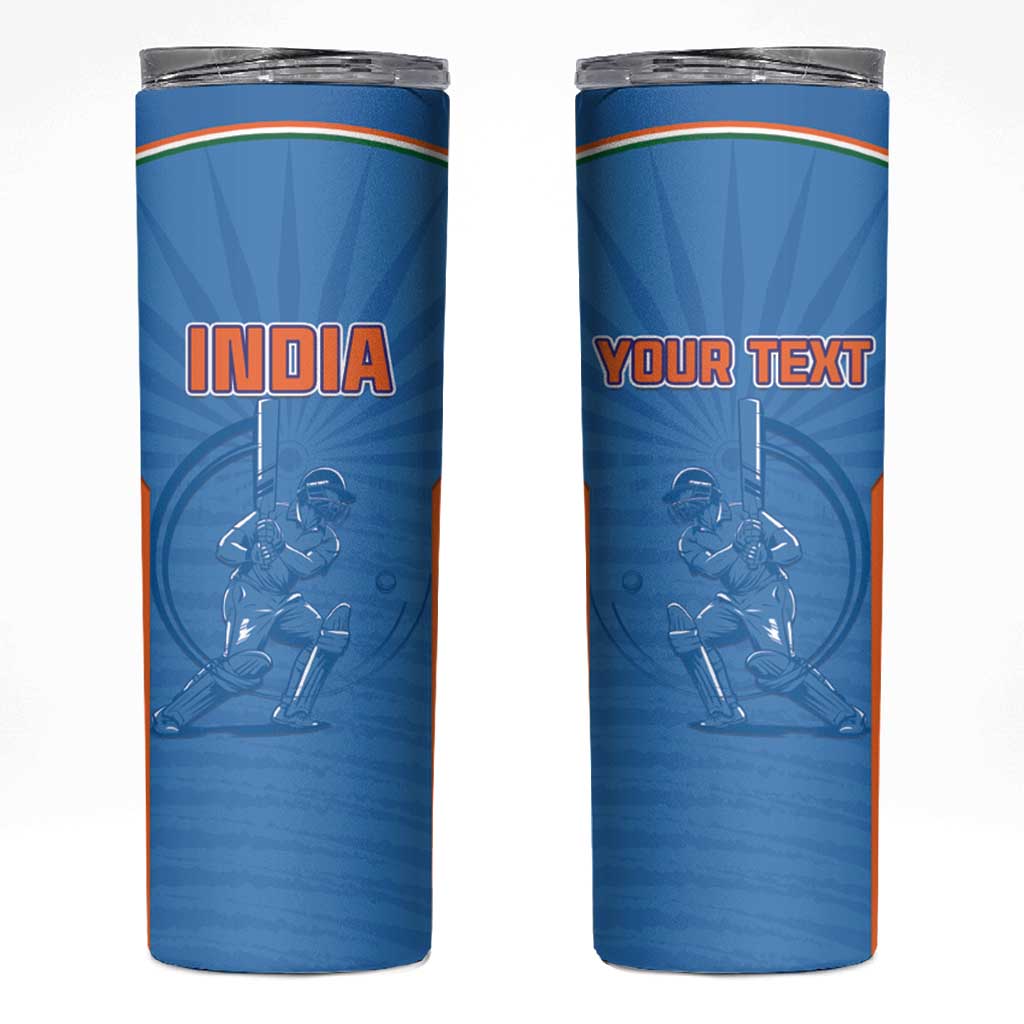 Custom India Cricket Skinny Tumbler Go Champions - Wonder Print Shop