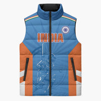 Custom India Cricket Sleeveless Puffer Jacket Go Champions - Wonder Print Shop