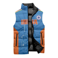 Custom India Cricket Sleeveless Puffer Jacket Go Champions - Wonder Print Shop