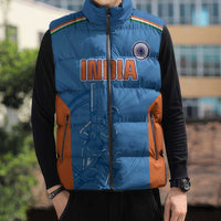 Custom India Cricket Sleeveless Puffer Jacket Go Champions - Wonder Print Shop