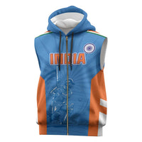 Custom India Cricket Sleeveless Zip Hoodie Go Champions - Wonder Print Shop
