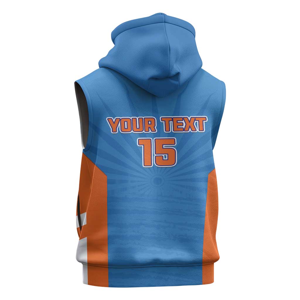 Custom India Cricket Sleeveless Zip Hoodie Go Champions - Wonder Print Shop