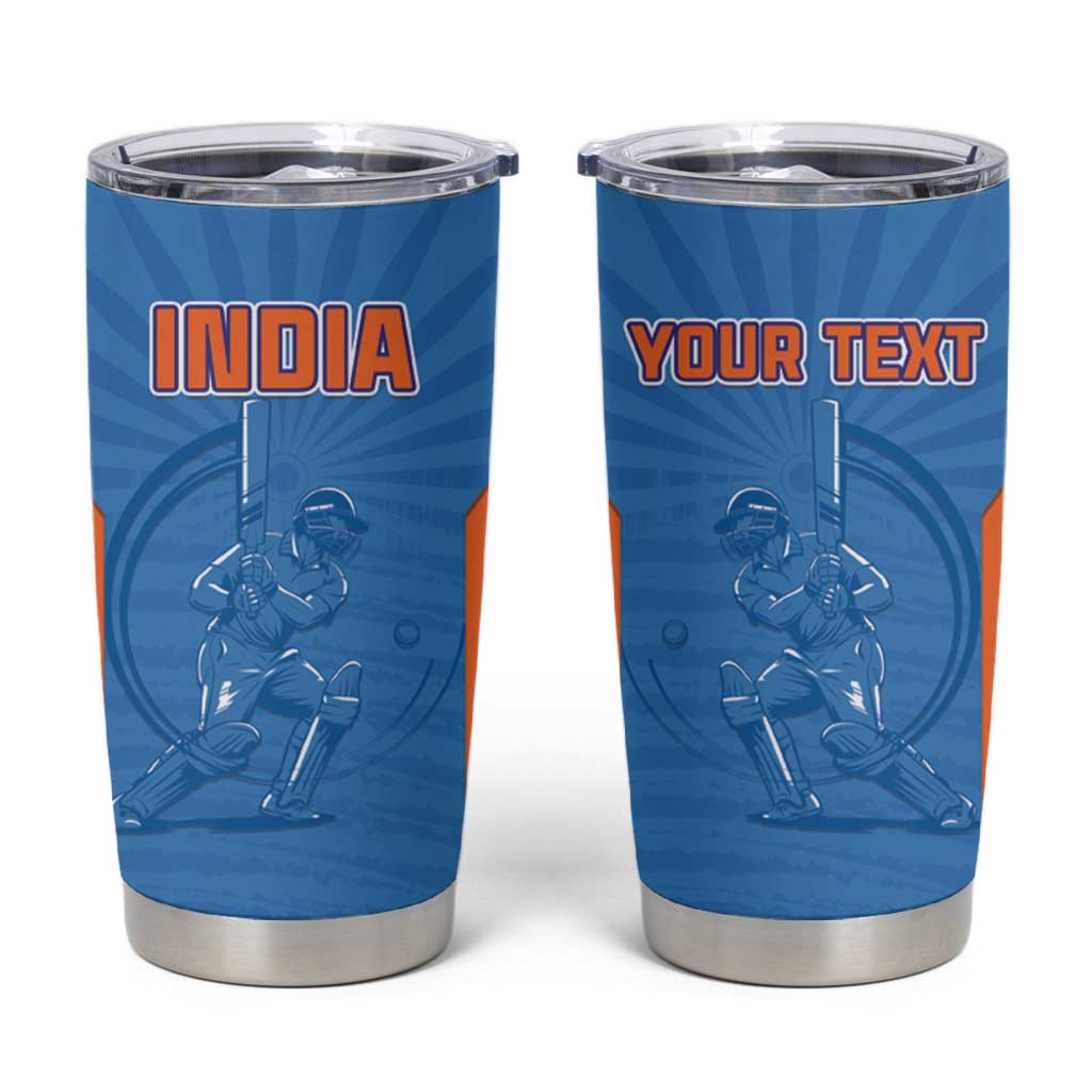 Custom India Cricket Tumbler Cup Go Champions - Wonder Print Shop
