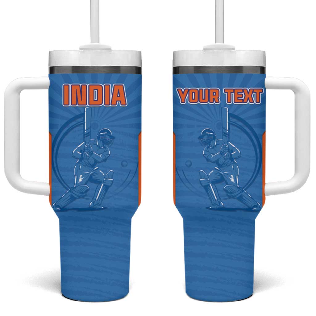 Custom India Cricket Tumbler With Handle Go Champions - Wonder Print Shop
