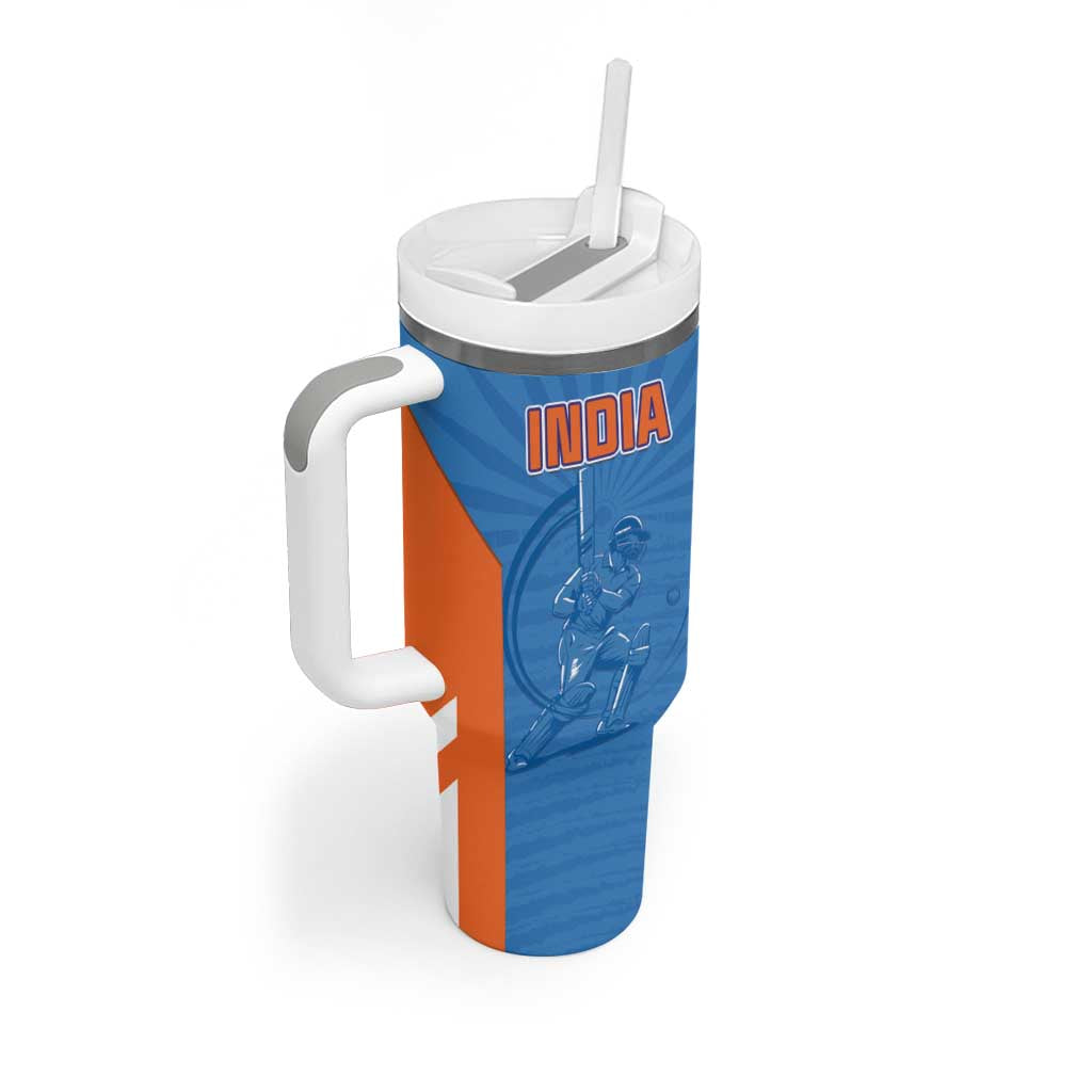 Custom India Cricket Tumbler With Handle Go Champions - Wonder Print Shop