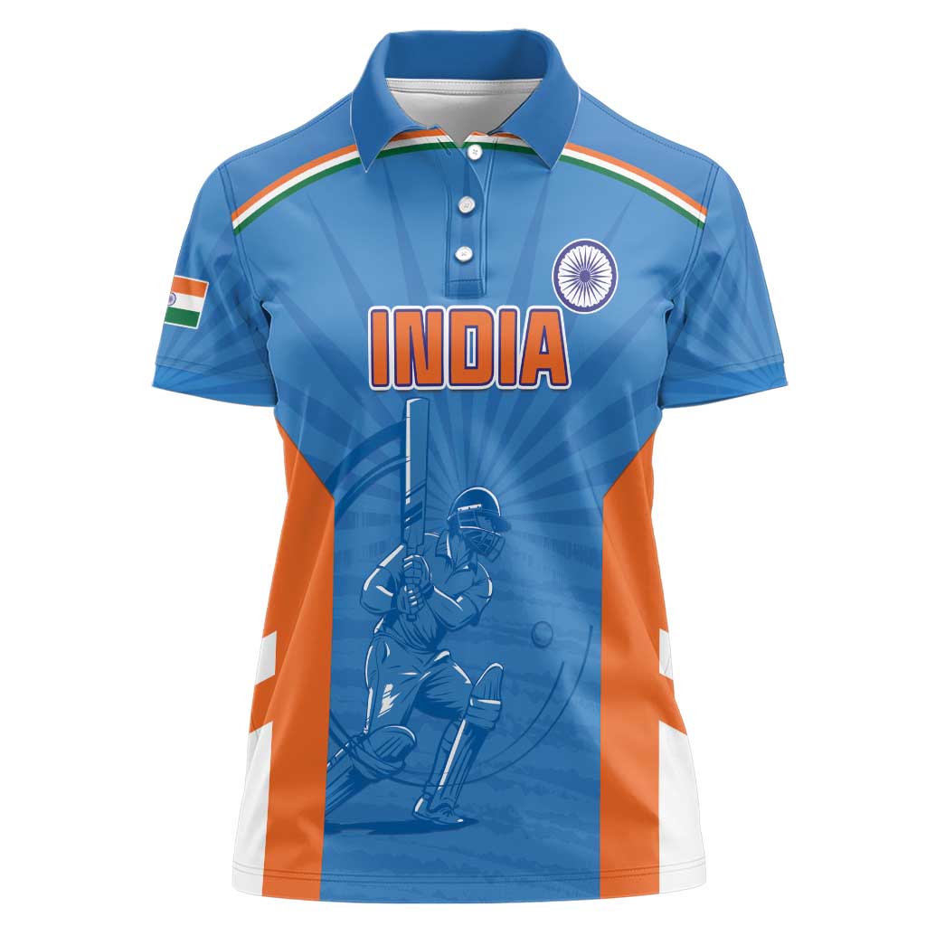 Custom India Cricket Women Polo Shirt Go Champions - Wonder Print Shop