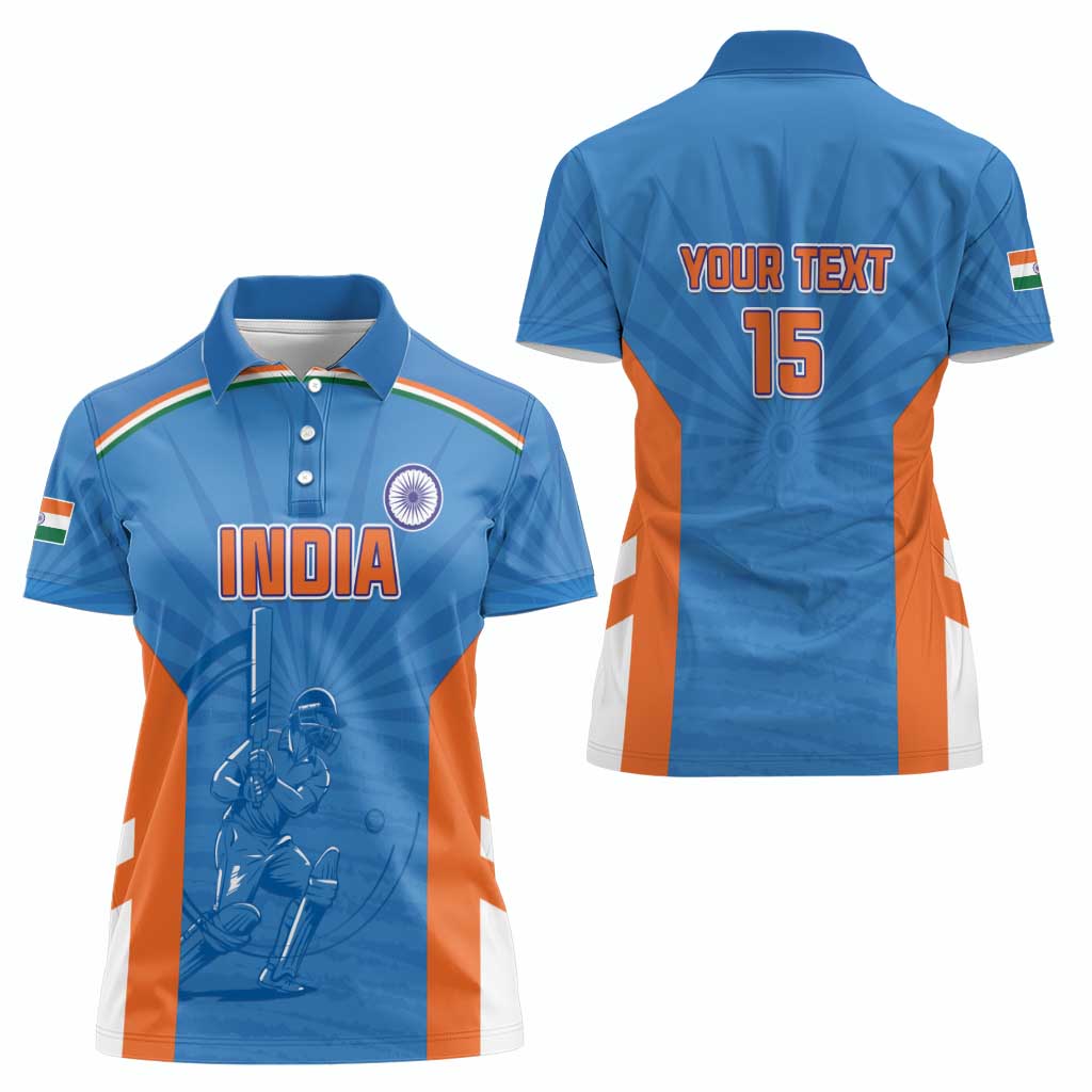 Custom India Cricket Women Polo Shirt Go Champions - Wonder Print Shop