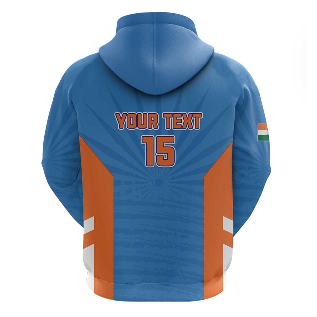 Custom India Cricket Zip Hoodie Go Champions - Wonder Print Shop