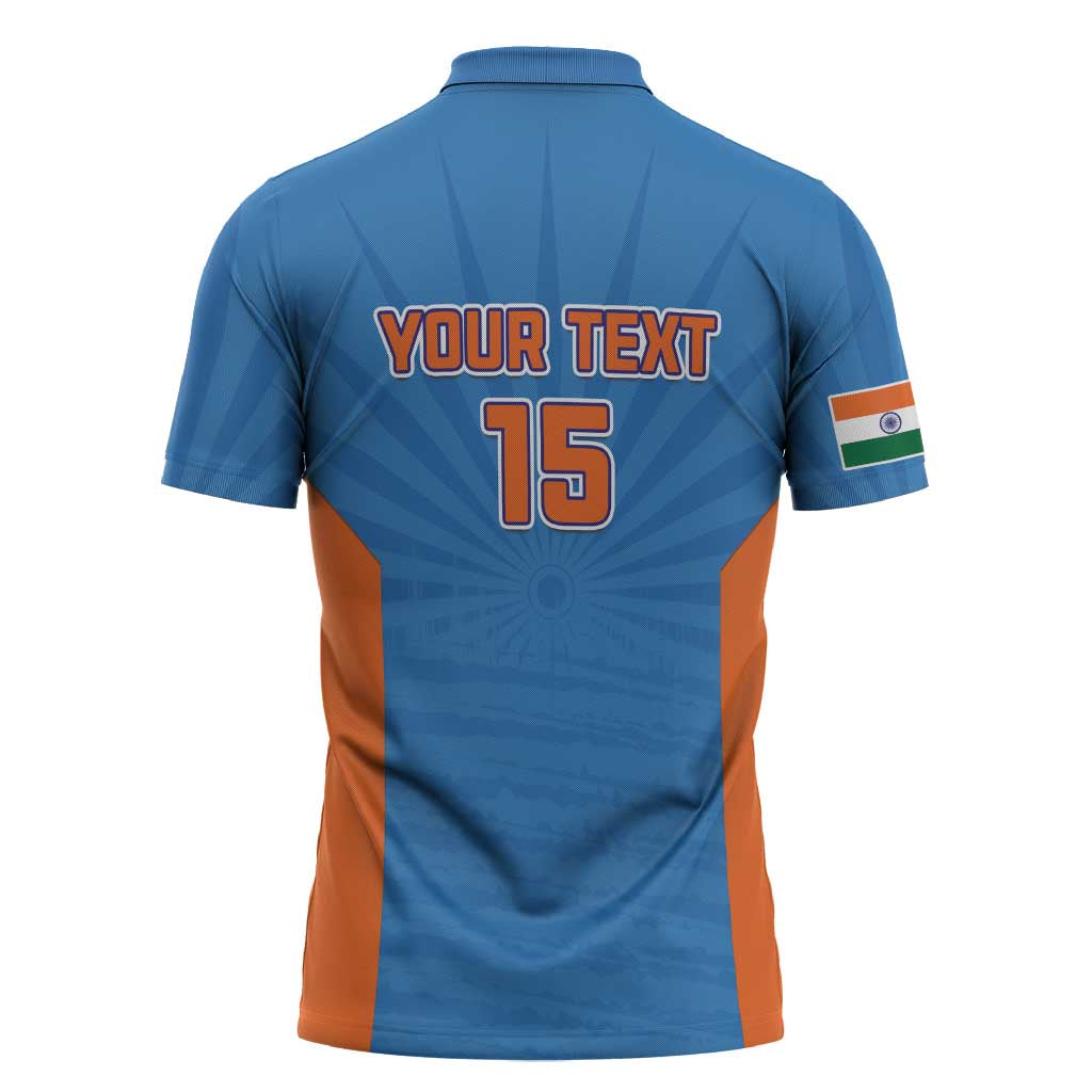 Custom India Cricket Zipper Polo Shirt Go Champions - Wonder Print Shop