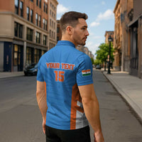 Custom India Cricket Zipper Polo Shirt Go Champions - Wonder Print Shop