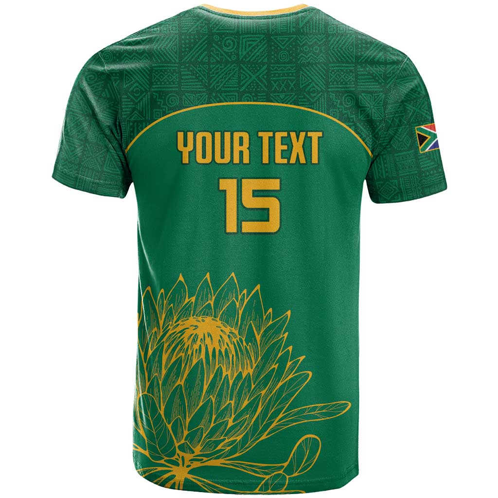 Custom South Africa Cricket T Shirt Lion Mascot With Protea - Wonder Print Shop