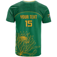Custom South Africa Cricket T Shirt Lion Mascot With Protea - Wonder Print Shop