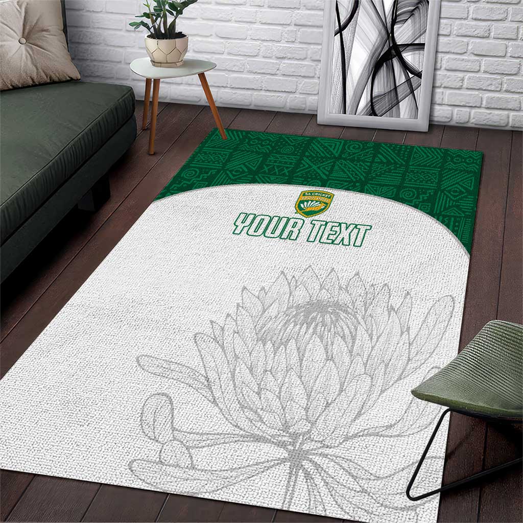 Custom South Africa Cricket Area Rug Go Proteas - Wonder Print Shop