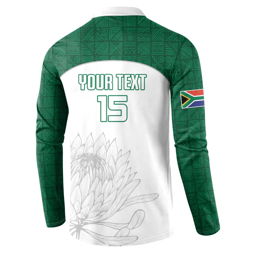 Custom South Africa Cricket Button Sweatshirt Go Proteas - Wonder Print Shop