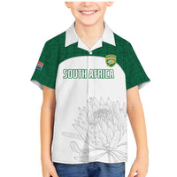 Custom South Africa Cricket Family Matching Mermaid Dress and Hawaiian Shirt Go Proteas - Wonder Print Shop