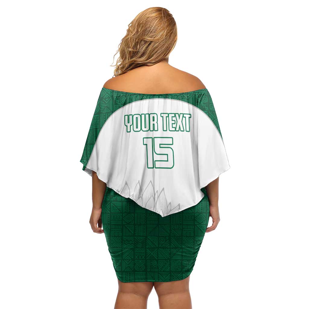 Custom South Africa Cricket Family Matching Off Shoulder Short Dress and Hawaiian Shirt Go Proteas - Wonder Print Shop