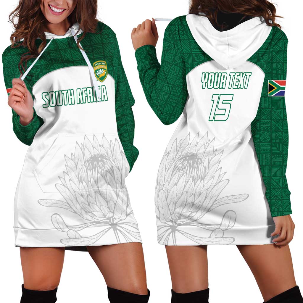 Custom South Africa Cricket Hoodie Dress Go Proteas - Wonder Print Shop