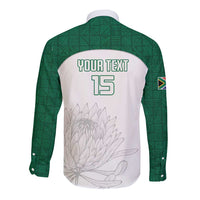 Custom South Africa Cricket Long Sleeve Button Shirt Go Proteas - Wonder Print Shop