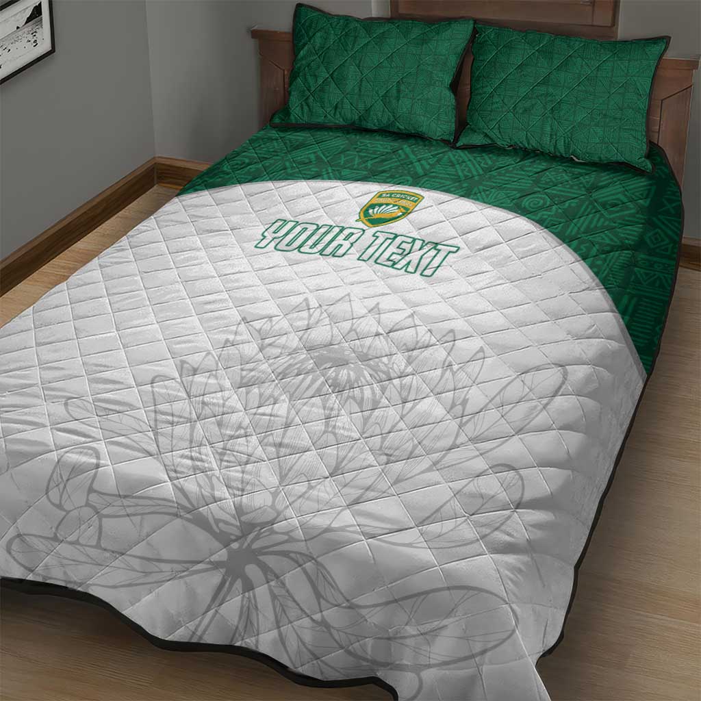 Custom South Africa Cricket Quilt Bed Set Go Proteas - Wonder Print Shop