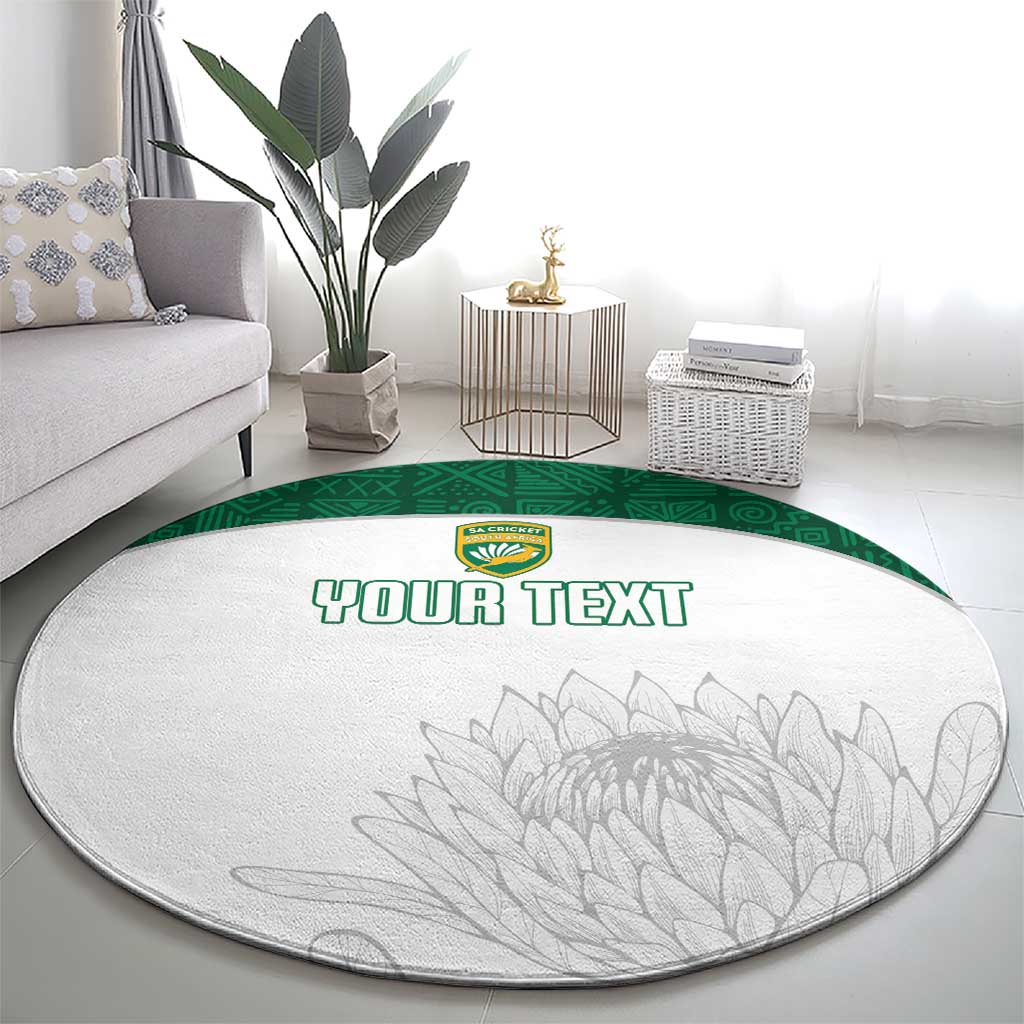 Custom South Africa Cricket Round Carpet Go Proteas