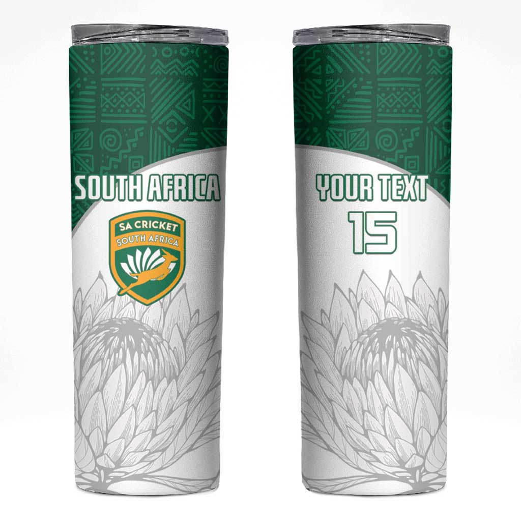 Custom South Africa Cricket Skinny Tumbler Go Proteas - Wonder Print Shop