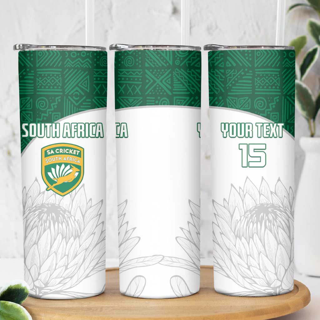 Custom South Africa Cricket Skinny Tumbler Go Proteas - Wonder Print Shop